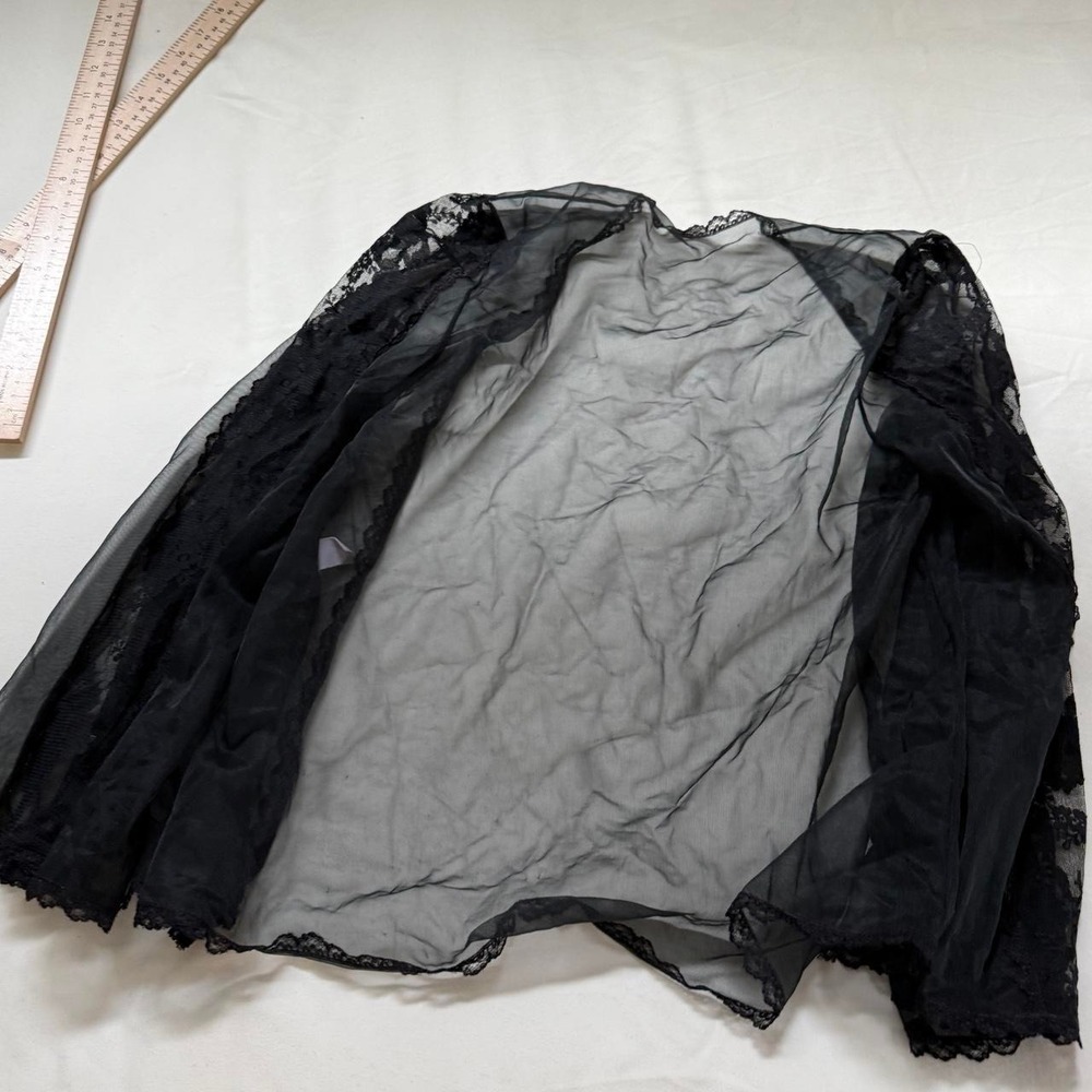 black lace jacket shrug  70s Fredericks of Hollywood - Picture 6 of 7